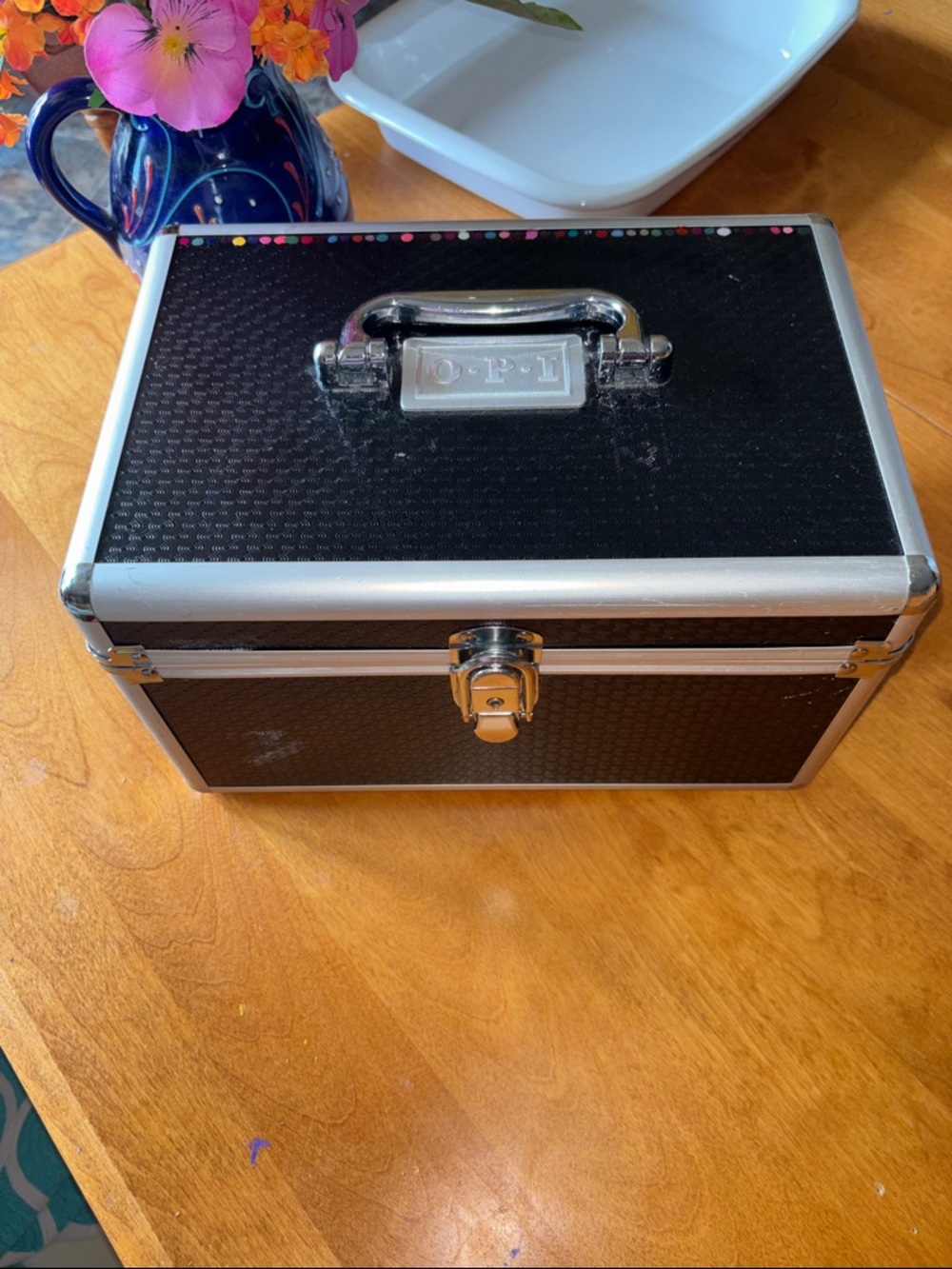 OPI Black and Silver Nail/Makeup Carry Case